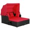 Patio Daybed PE Rattan Canopy Sofa Cushioned Outdoor Furniture